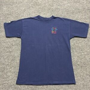 Hefty Reggae Rags Mens T-Shirt Size‎ XL Blue Embroidered Casual Short Sleeve